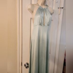 Vintage Sage Green Silky Gown by Annique by Rosa Puelo Szule